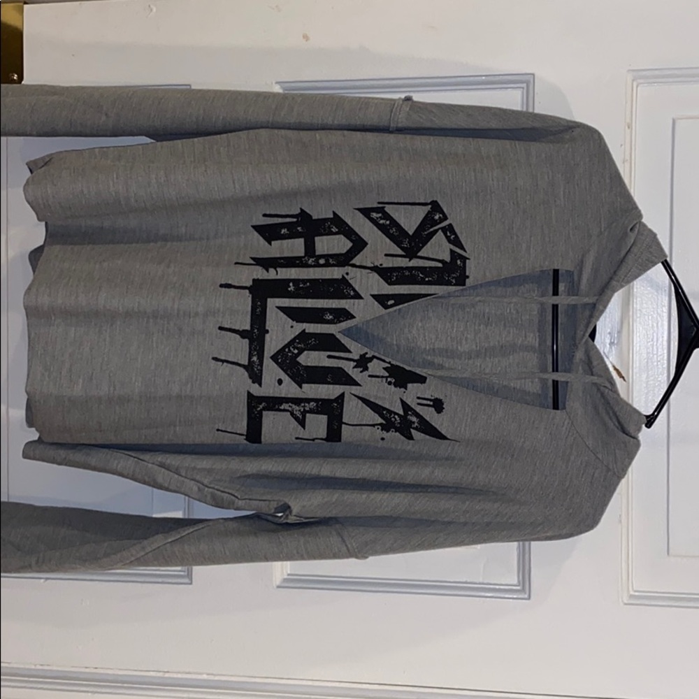 Cut out sweat shirt hoodie